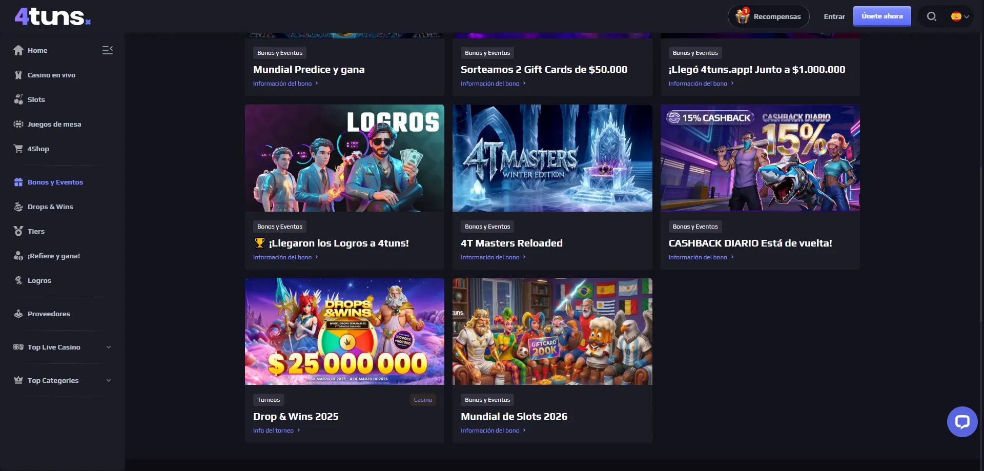 Bono de bienvenida 4tuns Casino Chile &ndash; hasta $2,000 USD m&aacute;s giros gratis